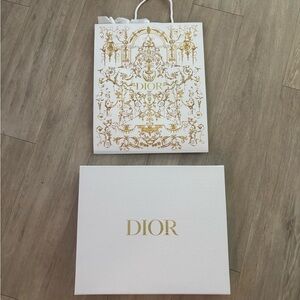 Dior Holiday White and Gold gift bag and box